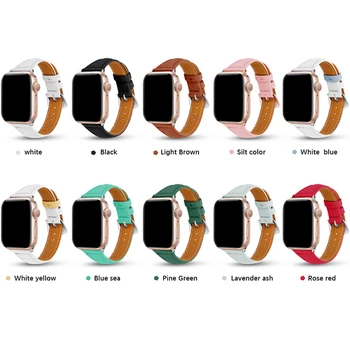 Natūralios Odos dirželis apple watch band 44mm 40mm 42mm 38mm iwatch apyrankę series 5 4 3 2 1 apyrankę watchband Priedai