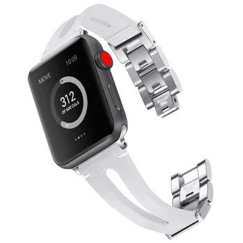 Natūralios odos dirželis Apple watch band 44mm/40mm iWatch juosta 42mm/38mm metalo sagtis apyrankė 
