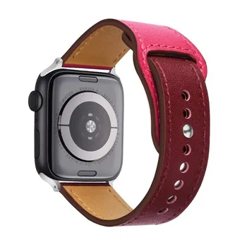 Natūralios Odos watchband apple watch band 44mm 42mm 38mm 40mm iwatch series 5 4 3 2 1 Apyrankę smart watch Priedai kilpos