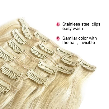 Natūralus Juodas #1B/ Blonde #613/#27 Tiesiai Įrašą Žmogaus Plaukų Pratęsimo Ali Karalienė Plaukų 120Gram 7Pcs/vnt Mašina Padarė Remy Plaukų