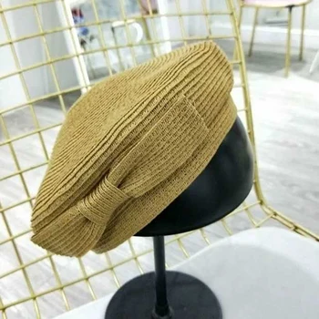 Nauja pavasario Vasaros skrybėlės mados šiaudų beretės moterų lankas šiaudų skrybėlę saulės kepurės Snapeliu moterų kvėpuojantis vientisos spalvos beretė Literatūra