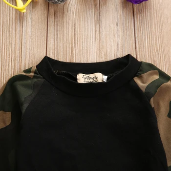 Naujagimio 2016 m. Pavasarį, Rudenį Drabužius, Kūdikių Berniukų Kamufliažas T-Top marškinėliai+Kelnės, Antblauzdžiai Apranga Rinkinys