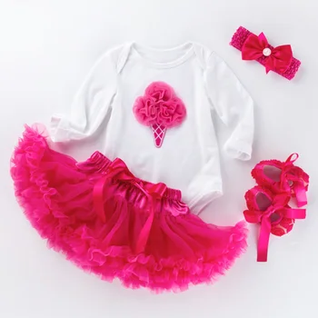 Naujagimio rinkinys, naujas gimęs mergina drabužių vienerių metų gimtadienio mergaitė pusę metų gimtadienį komplektus romper+tutu sijonas+lankelis+batų, dovanų rinkiniai