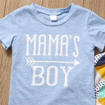 Naujagimiui Kūdikių Berniukų Drabužiai Nustatyti Mama Berniukas T-shirt Viršūnes Trumpas Rankovės, Kelnės, Antblauzdžiai 2vnt Komplektus Drabužių Kūdikis Berniukas