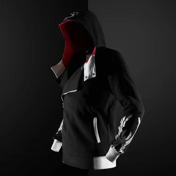Naujas 5 spalva Assassin hoodie unisex užtrauktuku striukė Gatvės mados spausdinti hoodie Assassin hoodie berniukams, Plius dydis S-4XL streetwear