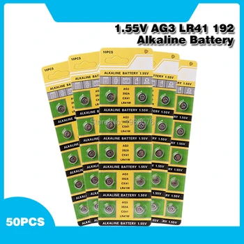 Naujas 50Pcs 3TN LR41 392A SR41SW 1.55 V Cell Baterijos Žiūrėti Mygtuką Monetos boton Pigūs lr41 384 LR736 V3GA 192 baterijos