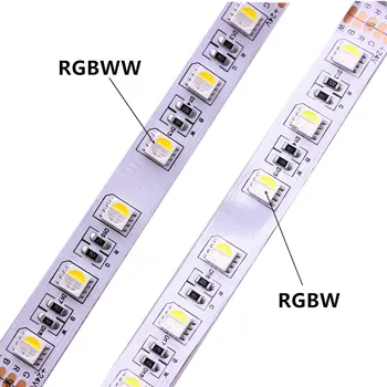 Naujas atvykimo 4 spalvų, 1 led RGBW LED juosta atspari vandeniui 24V 12V 5050 smd 60LED/m 5m/Roll RGBW LED šviesos juostelės nemokamas pristatymas