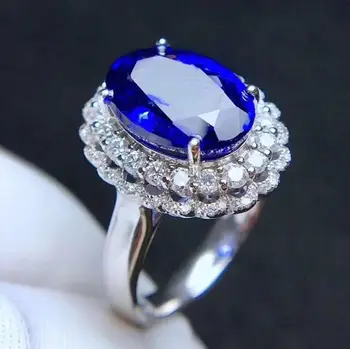 Naujas Atvykimo Realus ir Natūralus Gamtos nekilnojamojo mėlynas safyras žiedas 925 sterlingas sidabro Baudos handworked papuošalai Piršto žiedai