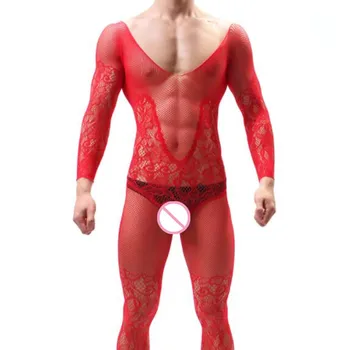 Naujas Atvykti Džentelmenas Sleepwear Profesionalūs vyriški Apatiniai Kūrybos Vyrų Bodysuit Vyrų Mados Jumpsuit Seksualus apatinis Trikotažas Raudona Juoda
