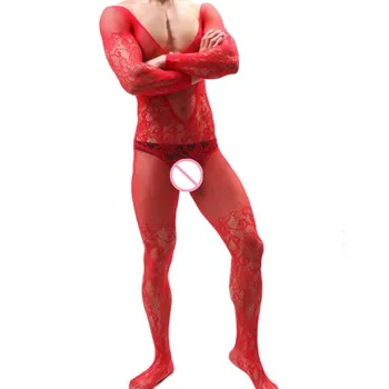 Naujas Atvykti Džentelmenas Sleepwear Profesionalūs vyriški Apatiniai Kūrybos Vyrų Bodysuit Vyrų Mados Jumpsuit Seksualus apatinis Trikotažas Raudona Juoda
