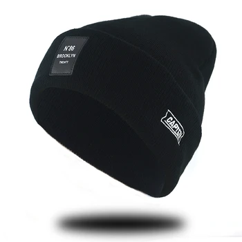 Naujas BROOKLYN beanie skrybėlių vyrams, moterims, medvilnės minkštas mados žiemą kepurės su etikete N86 megzti beanies hip-hop slidinėjimo kepurė šilta