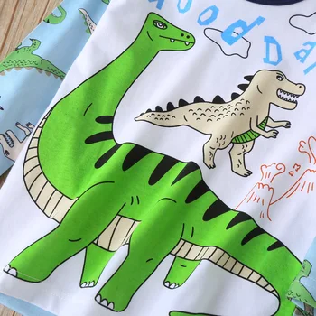 Naujas Dinozauras, Vaikams, Vaikų Drabužiai Rinkiniai Animacinių filmų Pavasario Medvilnės Marškinėliai ir Kelnės Berniukams ilgomis Rankovėmis Drabužiai, Kostiumai Vaikams Žiemos Komplektai