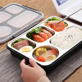 Naujas Dizainas, Skiriamoji nepralaidžiose Nerūdijančio Plieno 304 Priešpiečių Dėžutė didelės Talpos Bento Box Studentų Maisto Konteineryje Mikrobangų Lunchbox