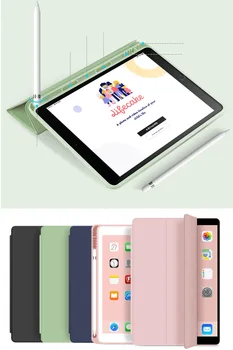 Naujas iPad 10.2 colių 7th Gen 2019 Atveju Su Pieštukas Turėtojas , Slim Tri-fold PU Odos Smart Cover 
