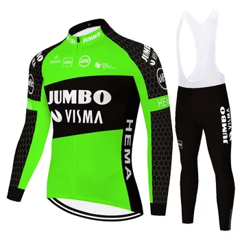 Naujas Jumbo Visma Dviračių Džersis 2021 ilgomis rankovėmis MTB dviračių drabužius vasarą, pavasarį Vyrai roupa ciclismo masculino