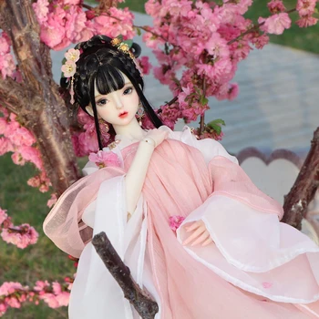 Naujas Kinų stiliaus suknelė Han Fu Hanbiuk Tarnavo Ru rožinis sijonas už 1/3 1/4 4PCS BJD Doll Drabužiai