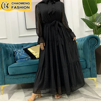 Naujas Mados Dubajus Kuklus Abaja Skraiste Musulmonų Moterims Kaftan Aksomo Islamo Drabužių Elegantiškas Šifono Femme Turkija Maxi Suknelės