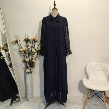 Naujas Mados Dubajus Kuklus Abaja Skraiste Musulmonų Moterims Kaftan Aksomo Islamo Drabužių Elegantiškas Šifono Femme Turkija Maxi Suknelės