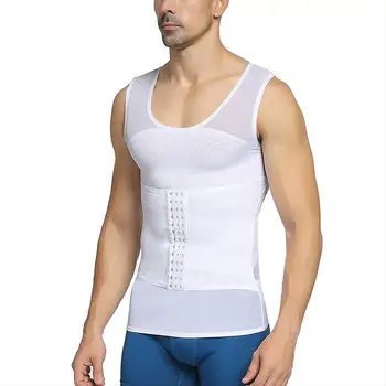 Naujas Mens Liekninamasis Kūno Shaper Suspaudimo Marškinėliai Pilvą Kontrolės Shapewear Krūtinės Abs Slim Vest Juosmens Treneris Vyrų Korsetas