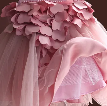 Naujas Nėrinių Kūdikių Mergaitės Žiedlapis Gėlės Šifono Šalis Princesė Dress 1 Metų Vaikams Mergaitės Gimtadienio Suknelės Kalėdų Vestido 3M-4T