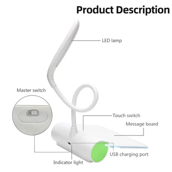 Naujas Pranešimas, Šviesos, Naujumo LED Stalo Lempa Akių Apsauga USB Įkrovimo Stalo Lempos 3 Režimas Touch Pereiti Studijuoti Lempa Su Valdybos