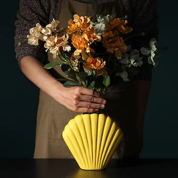 Naujas Seashell Formos Šiaurės Minimalistinio Keramikos Vaza Morandi Sutartis Vazonas Šiuolaikinės Apdailos Kambarį Stalo Puošyba
