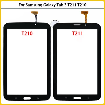 Naujas T211 TouchScreen Samsung Galaxy Tab 3 7.0 SM-T210 SM-T211 T210Touch Ekrano Skydelis skaitmeninis keitiklis Jutiklis Lcd Priekinis Stiklas Replac