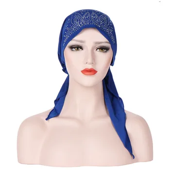 Naujas Turbaną Skrybėlę Moterų Karšto Gręžimo Skarelė Variklio Dangčio Femme Musulman Vidinis Kepurės Musulmonų Apvyniokite Galvą Skara Turbante Indijos Beanie Kepurė