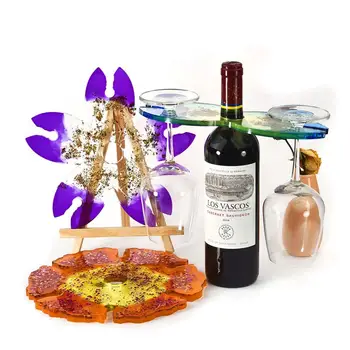 Naujas Vyno taurė Stovo Nereguliarus gėlių Lovelių Dervos, Silikono Formos Rinkinį 