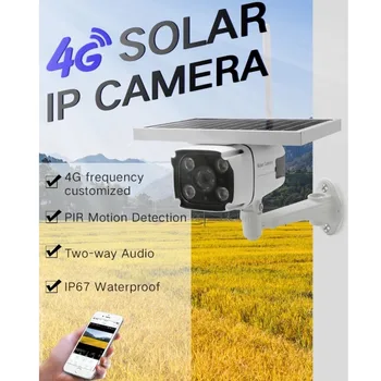 Naujausias 4G Saulės energija Varomas IP Kamera su įmontuota Baterija Paramos 4G SIM Kortelės HD 1080P Belaidės Lauko CCTV Saugumo Kameros YN88