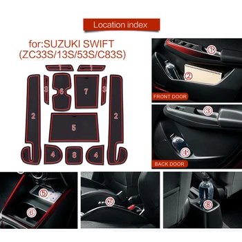 Naujausias Už Suzuki Swift 2018 2019 2020 Anti-Slip Automobilio Duris Groove Kilimėlis Latekso Ne Slydimo Kilimėliai, Interjero Taurės Trinkelėmis, Automobilių Stilius 12pcs