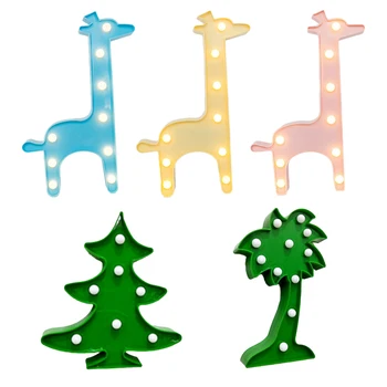 Naujiena 3D LED Naktinis Apšvietimas Žirafa Kalėdų Eglutė Kokoso Medžio naktinė lempa Stalo Naktį Lempų, Skirtų Kūdikiams, Vaikams, Miegamojo Apdaila