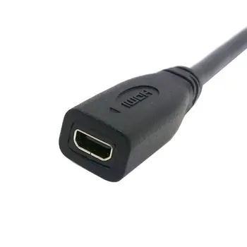 Naujo Tipo D Mikro HDMI v1.4 Lizdų moterį, C Tipo Mini HDMI Male Konverteris Adapterio Kabelį 10cm