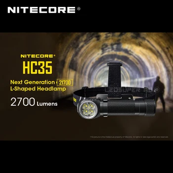 Naujos Kartos Nitecore HC35 4 x CREE XP-G3 S3 Led 21700 L-formos 2700 Liumenų Žibintai su 4000mAh Baterija