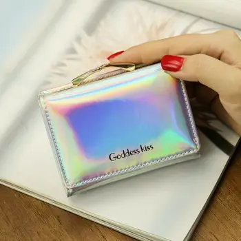 Naujos moteriškos piniginės trumpas PU odos želė spalvų mados mini sankaba classic folding kredito kortelės turėtojas
