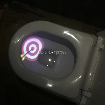 Naujovė 4 vaizdai Naktį tualetas projekcija šviesos Baterijos Auto Kūno Judesio Jutiklis WC projektoriaus Lempa Vaikai tualetas šviesos dubuo