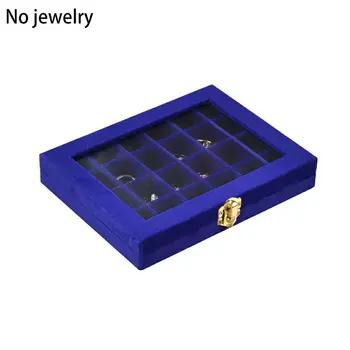 Ne-String Gold Vieną Sagtį 24 Tinklų Nagų Dėžutė Papuošalų Dėžutė Žiedas, Auskarai, Papuošalų Dėžutės Flanelė Ekranas Talpinimo Organizatorius Karšto