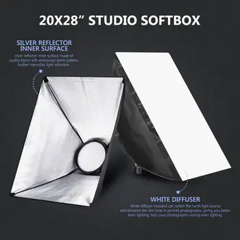 Neewer 3-Pack 2.4 G LED Softbox Apšvietimo Rinkinys su Spalvų Filtras:Softbox, 48W Pritemdomi LED Light Head su 2.4 G Nuotolinio, Šviesos Stendas