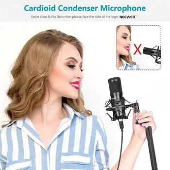 Neewer Atnaujintas USB Mikrofono Rinkinį su 25mm Didelis Kapsulė,Plug & Play Cardioid Podcast Kondensatoriaus Mikrofonas Namų/Įrašymo Studijoje