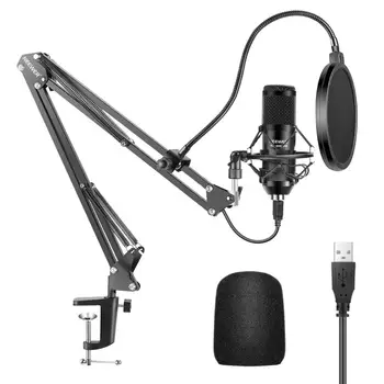 Neewer Atnaujintas USB Mikrofono Rinkinį su 25mm Didelis Kapsulė,Plug & Play Cardioid Podcast Kondensatoriaus Mikrofonas Namų/Įrašymo Studijoje