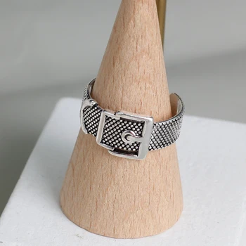 Nekilnojamojo 925 sterlingas sidabro piršto žiedai moterims diržo formos Madinga fine Jewelry Didelio Aukščio Antikvariniai Žiedai Anillos