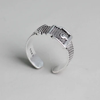 Nekilnojamojo 925 sterlingas sidabro piršto žiedai moterims diržo formos Madinga fine Jewelry Didelio Aukščio Antikvariniai Žiedai Anillos