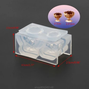 Nekilnojamojo Mažas 3D Stiklo Goblet Taurės Silikono Dervos Pelėsių Rinkinys 