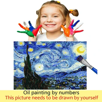 Neklaužada sumažinti kačių paveikslų, nuotraukų numerius ant drobės piešimo dažų vaizdą, skaičių, spalvų vaikams