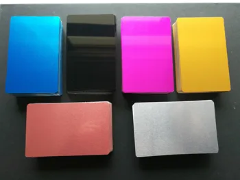 Nemokamas Pristatymas 50pcs 0,2 mm-0.45 mm Lazerio Metalo Pavadinimas Kortelės Tuščias Sublimacijos Verslo ID Kortelės Šilumos Spaudos spausdinimo 6colors galima