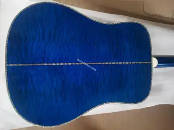 Nemokamas pristatymas AAA custom shop drednoutas viper mėlyna quilted maple kietas akustinė gitara nekilnojamojo abalone paukščių užsakymą vynuogių gitara
