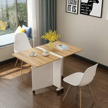 Nemokamas pristatymas Buitinių teleskopinis lentelė valgomojo stalas, lyginimo valgomasis stalas ir kėdės derinys namų kilnojamąjį sudedamas stalas