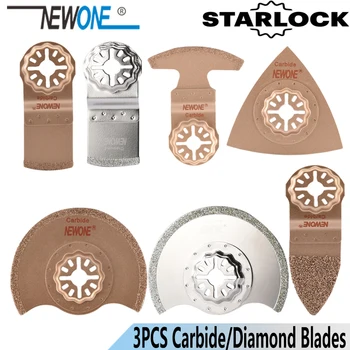 NEWONE 3pcs Starlock Karbido/Diamond Virpesių Įrankis Pjūklų Renovator Žoliapjovės pamatė Multi-įrankis Pjūklo Ašmenys, skirti Plytelių, Betono