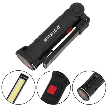 Nešiojamų COB LED Žibintuvėlį, Fakelą USB Įkraunamas LED Darbo Šviesos Magnetinis COB Lanterna Palapinės Kabo Lempa, Lauko Kempingas