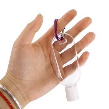 Nešiojamų Key Chain Kablys Daugkartiniai Vertus Sanitizer Buteliai Kelionės Konteineriai Tušti Plastikiniai Buteliai Su Kabliu